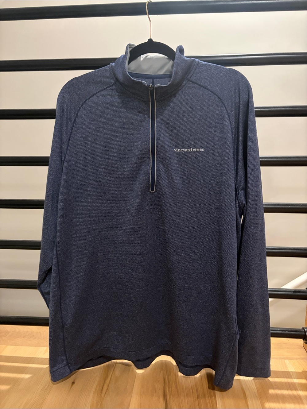 Vineyard Vines Heathered Navy 1/4 Zip Pullover